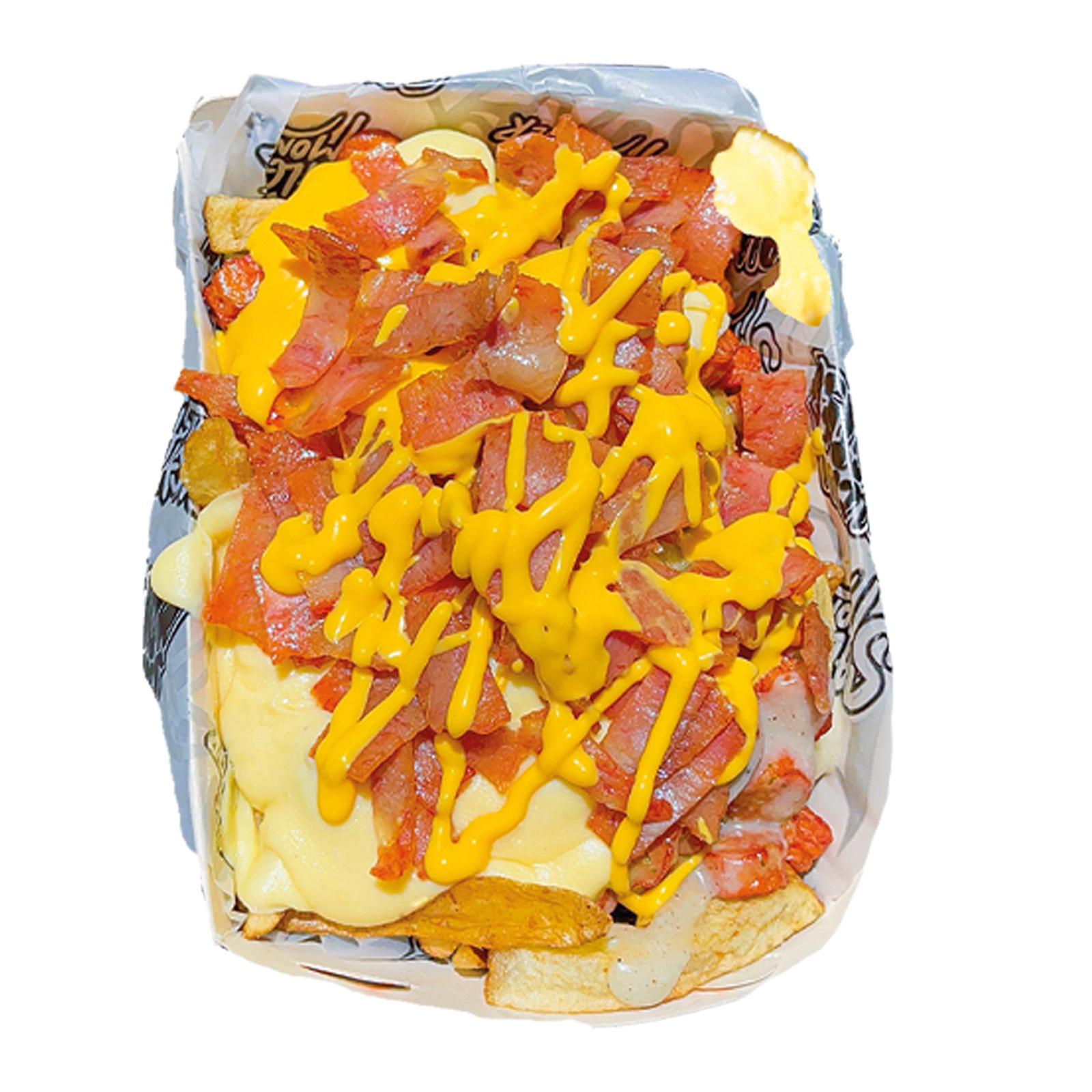 Salchipapa BaconMonster para 2 personas papa francesa | Salchimonster