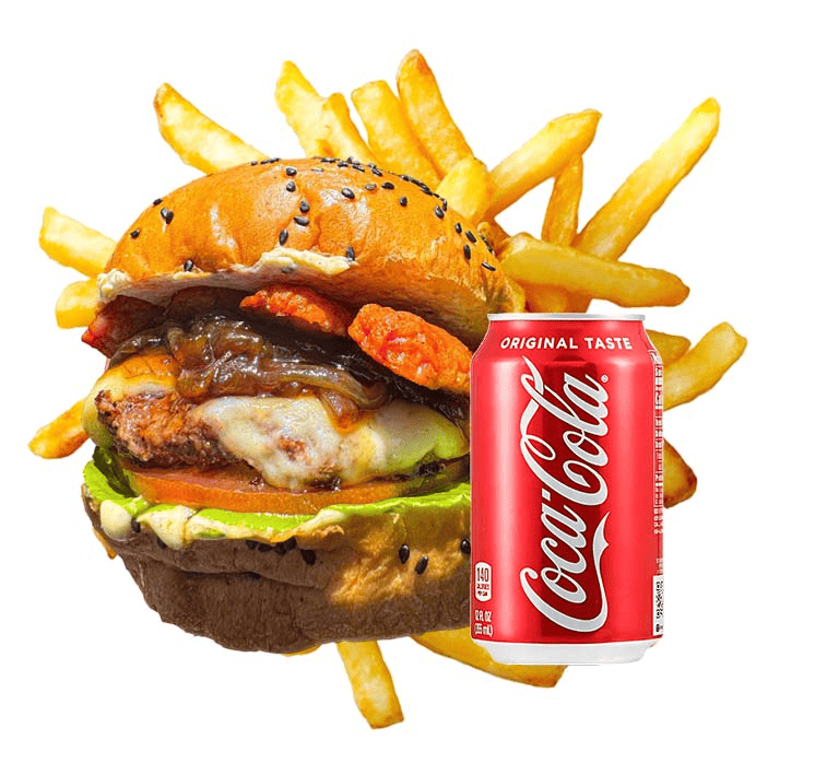 Combo hamburguesa Burgermonster con papas y bebida | Salchimonster