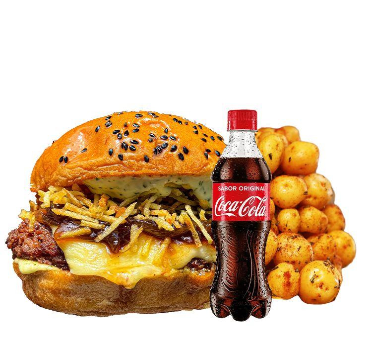 combo monsterghetto+papas+bebida250ml